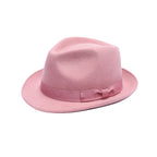 Pink handmade wool trilby hat crushable waterproof fedora UK Hopoye