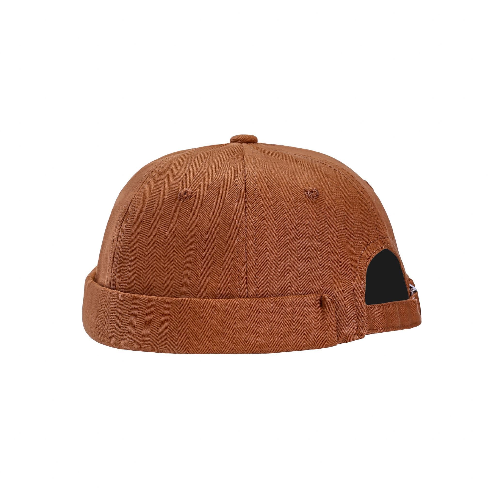 Camel brown docker hat adjustable cotton streetwear cap UK Hopoye
