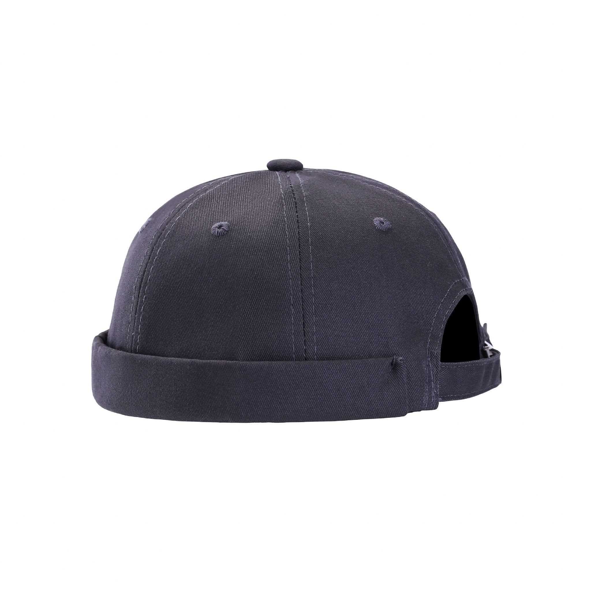 Dark grey docker hat adjustable cotton streetwear cap UK Hopoye