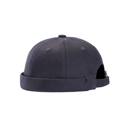 Dark grey docker hat adjustable cotton streetwear cap UK Hopoye